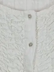Vorschaubild 3 von Damen Bluse Weiß Gr. 36/S Feminin Strukturmuster 3/4-Arm