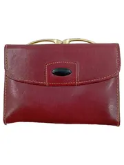 Vorschaubild 1 von Damen Geldbörse Leder Bordeaux Portemonnaie Münzfach Bügelverschluss Klassisch