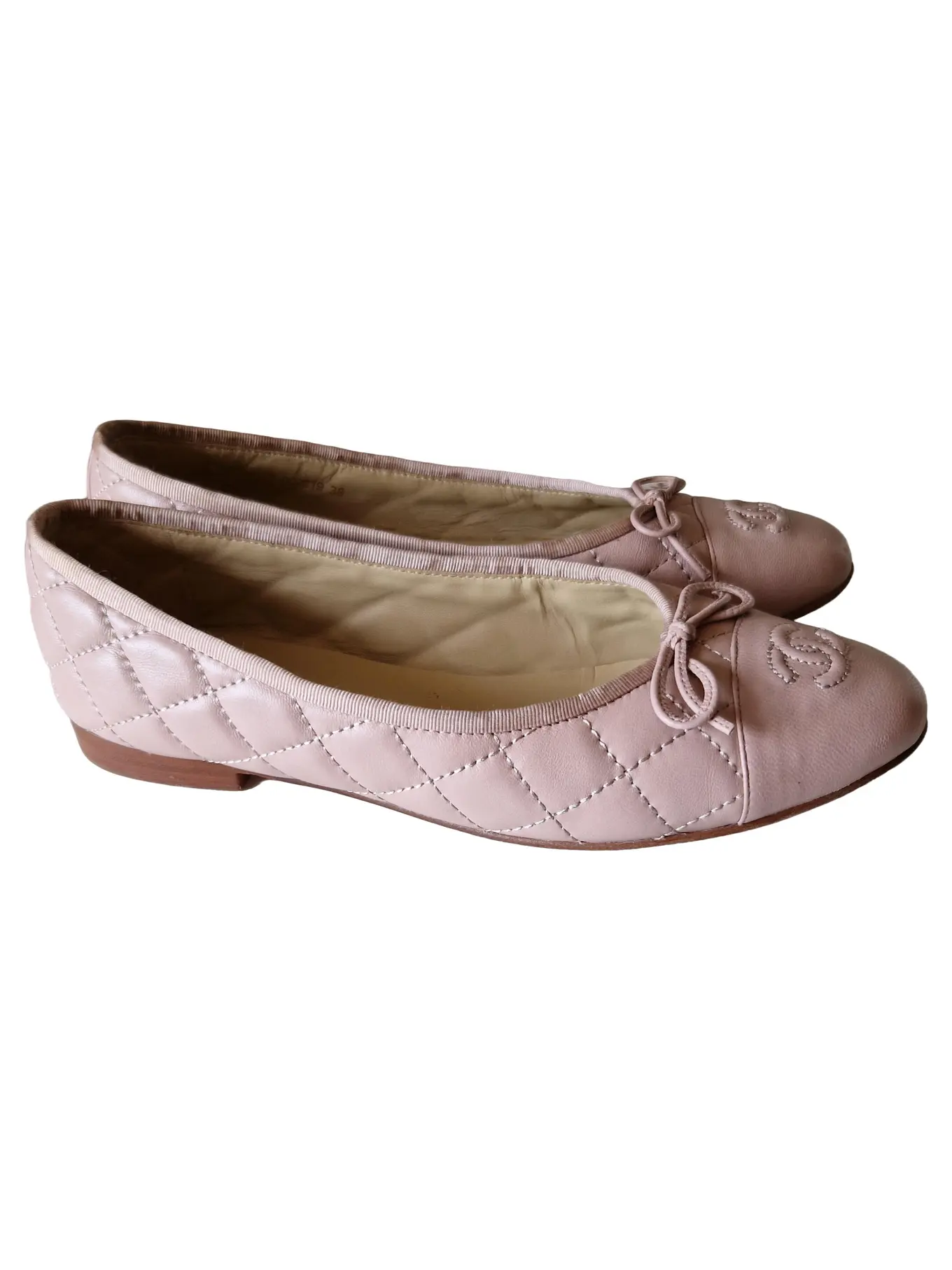 CHANEL Ballerinas Damen Schuhe Gr. 38 Rosa Klassisch Elegant