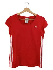 Vorschaubild 2 von Damen Sport Shirt Rot Gr. 42 XL Kurzarm Logo-Print