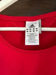 Vorschaubild 4 von Damen Sport Shirt Rot Gr. 42 XL Kurzarm Logo-Print