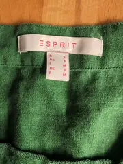 Vorschaubild 3 von Damen Leinen Bluse Gr. 36 S Grün 3/4-Arm V-Ausschnitt