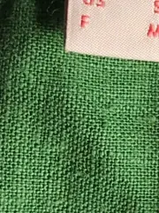 Vorschaubild 2 von Damen Leinen Bluse Gr. 36 S Grün 3/4-Arm V-Ausschnitt