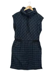 Vorschaubild 1 von Damen Freizeitkleid Gr. 40/L Blau Kariert Casual Midikleid