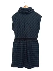 Vorschaubild 2 von Damen Freizeitkleid Gr. 40/L Blau Kariert Casual Midikleid