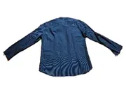 Vorschaubild 4 von Herren Freizeithemd Stehkragen Gestreift Petrol Gr. 3XL