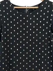 Vorschaubild 2 von Damen Bluse Kurzarm Schwarz Punkte Gr. 34/XS Modern
