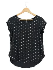 Vorschaubild 1 von Damen Bluse Kurzarm Schwarz Punkte Gr. 34/XS Modern