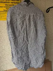 Vorschaubild 3 von Hemd Herren Gr. 54 Kariert Schwarz Weiß Baumwolle