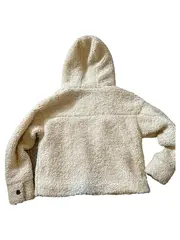 Vorschaubild 2 von Kinder Teddy Fleece Jacke mit Kapuze Gr. 134 Beige