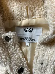 Vorschaubild 7 von Kinder Teddy Fleece Jacke mit Kapuze Gr. 134 Beige