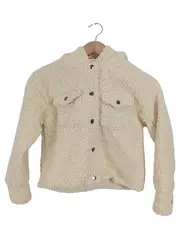 Vorschaubild 1 von Kinder Teddy Fleece Jacke mit Kapuze Gr. 134 Beige