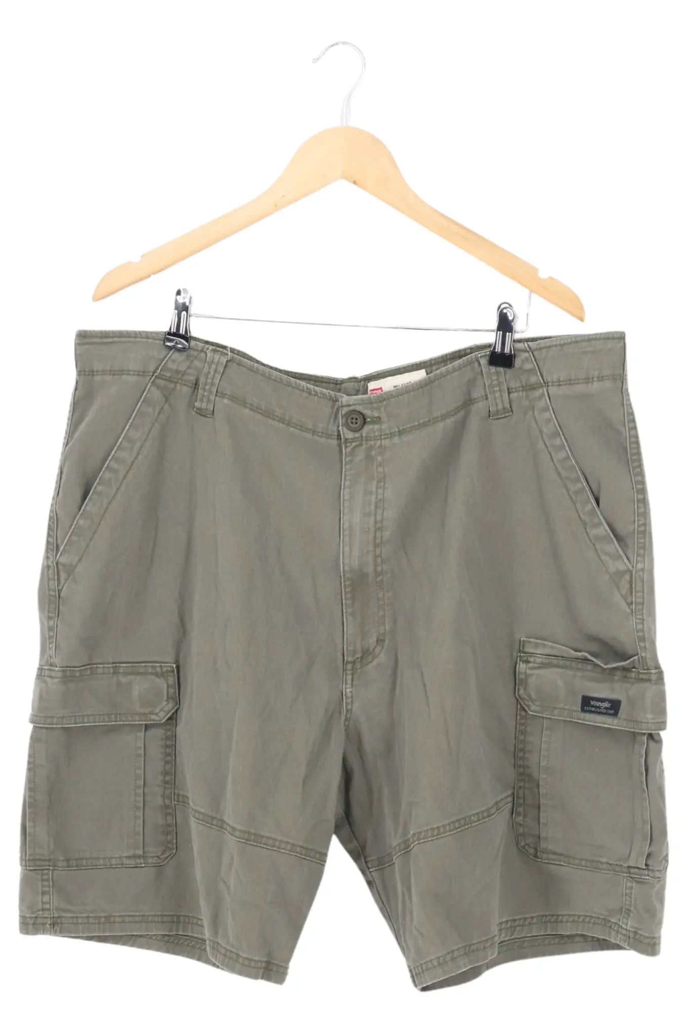 WRANGLER Herren Cargo Shorts W42 Oliv Casual Outdoor Baumwolle