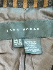 Vorschaubild 5 von Woman Damen Blazer gestreift Braun Gr. 38/M Baumwolle Business