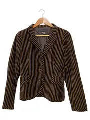 Vorschaubild 1 von Woman Damen Blazer gestreift Braun Gr. 38/M Baumwolle Business