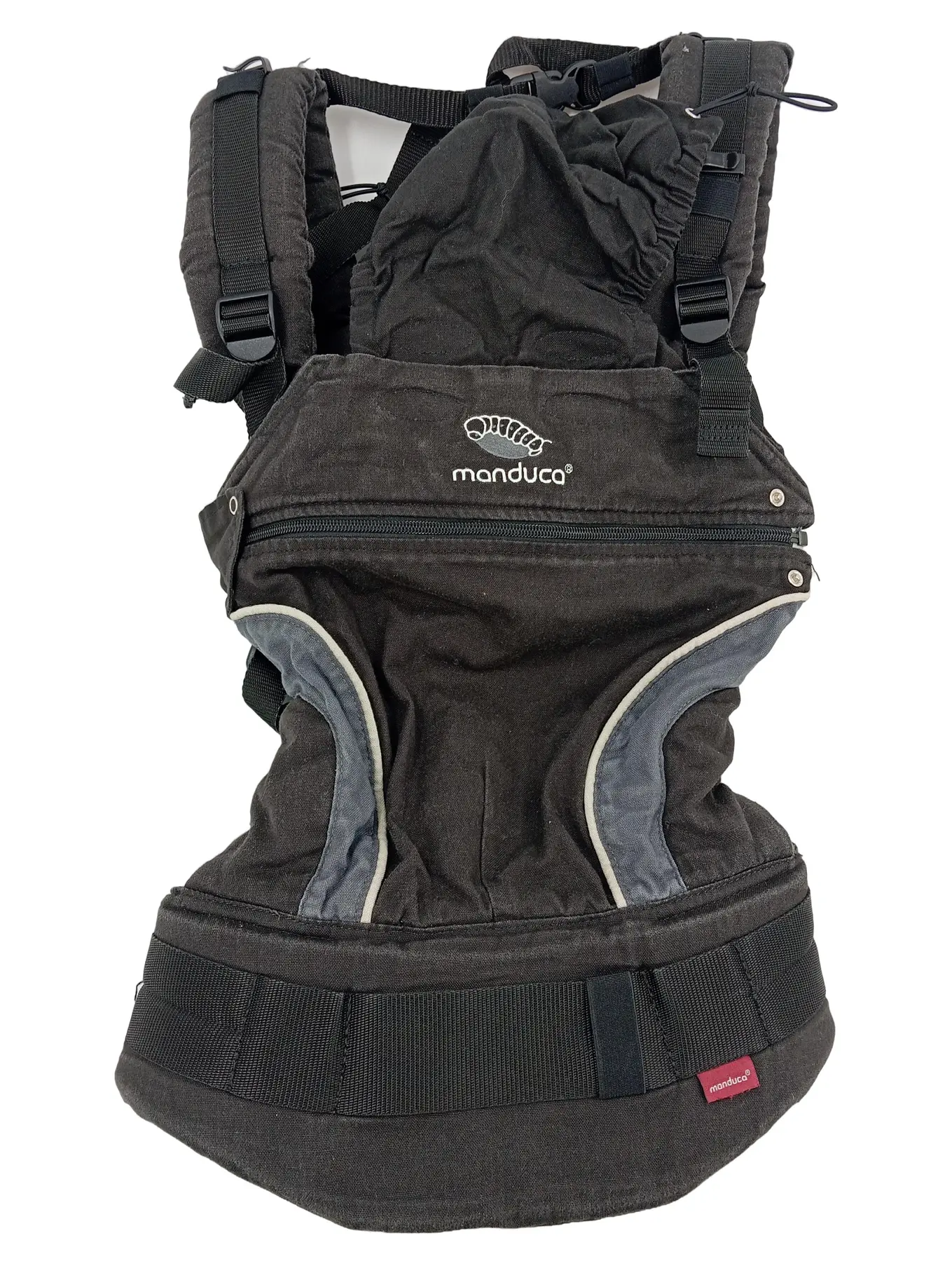 MANDUCA Babytrage Manduza Schwarz Casual Baumwolle Tragesystem