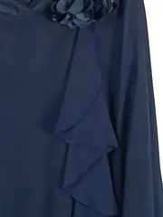Vorschaubild 3 von Damen Abendkleid Gr. 36/S Blau Elegant Rüschen Minikleid Ärmellos