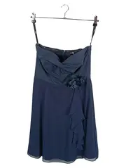 Vorschaubild 1 von Damen Abendkleid Gr. 36/S Blau Elegant Rüschen Minikleid Ärmellos