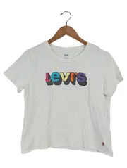 Vorschaubild 1 von Damen T-Shirt Logo Print Weiß Gr. 36/S Baumwolle Casual Freizeit