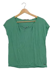 Vorschaubild 1 von EDC Damen T-Shirt Grün Gr. 34/XS Casual Kurzarm