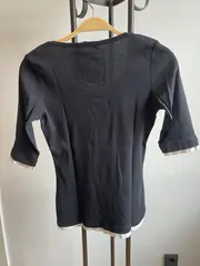 Vorschaubild 2 von Damen T-Shirt Schwarz 3/4 Arm Gr. 36/S Casual Uni