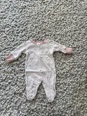Vorschaubild 3 von Baby Body Strampler Mädchen Gr. 56 Rosa Blumenmuster