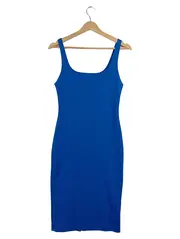 Vorschaubild 1 von Damen Trägerkleid Blau Gr. M figurbetont Stretch Basic