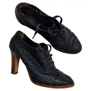 Vorschaubild 1 von Damen Schnürschuhe Pumps Gr. 37 Blau Elegant Lochmuster Leder