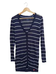 Vorschaubild 1 von EDC Damen Strickjacke gestreift Blau Gr. 36/S Baumwolle Casual