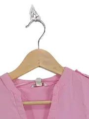 Vorschaubild 2 von Hemdbluse Damen Langarm Viskose Uni Pink Gr. 32 XXS Freizeit