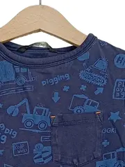 Vorschaubild 2 von Jungen Langarmshirt Gr. 104/110 Blau Bagger Baufahrzeuge