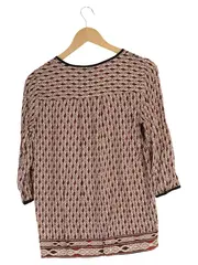 Vorschaubild 2 von Damen Bluse 34/XS Mehrfarbig Ethno Muster Bohemian Vintage 3/4-Arm