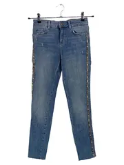Vorschaubild 1 von Damen Jeans Straight Leg W26/34/XS Blau mit Seitenstreifen Casual