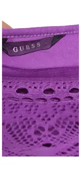 Vorschaubild 2 von Damen Top Lila Gr. 40 L Lochmuster Häkel-Optik Ärmellos Freizeit