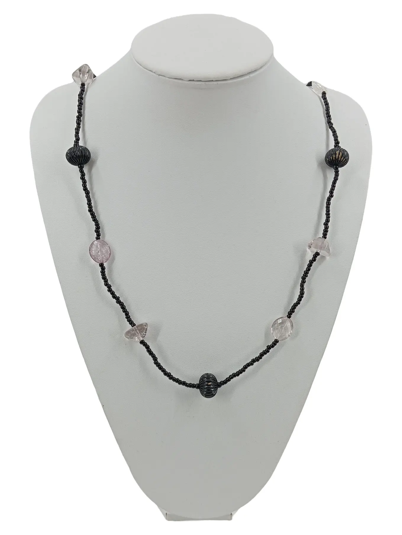 ESPRIT Halskette Damen Schwarz Elegant Perlen Metall 90cm Kette Modeschmuck