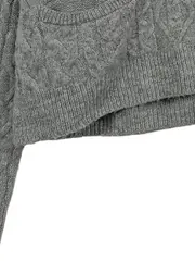 Vorschaubild 5 von Damen Strickjacke Grau Zopfstrick Gr. 38/M Casual