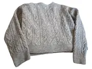 Vorschaubild 2 von Damen Strickjacke Grau Zopfstrick Gr. 38/M Casual