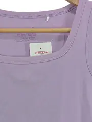 Vorschaubild 2 von Damen Unterhemd Lila Gr. 38 Basic Casual Baumwolle Ärmellos