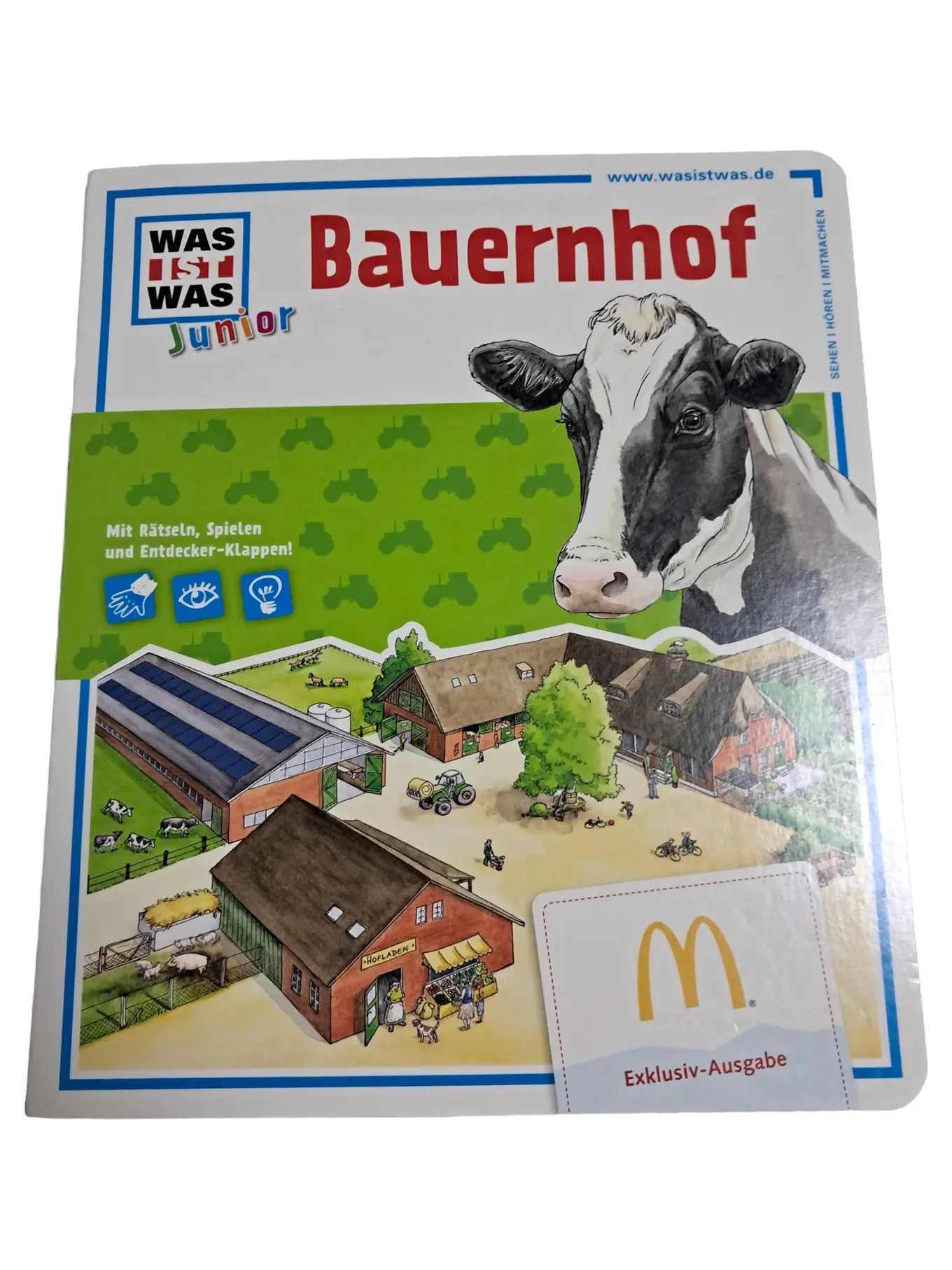 WAS IST WAS Junior Bauernhof Kinderbuch Rätsel Spiele Entdecker Klappen