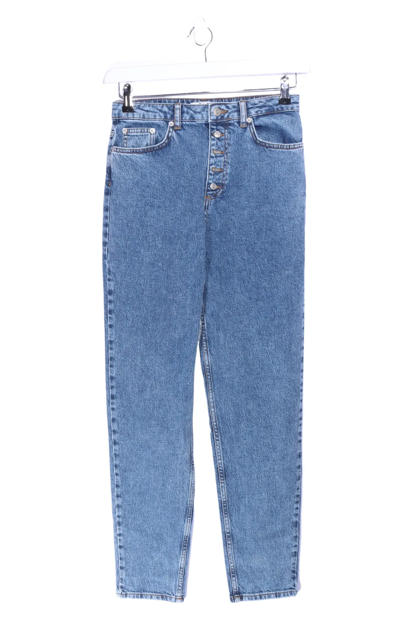 NA-KD Damen Mom Jeans Gr. 38/M Blau High Waist Vintage Streetwear