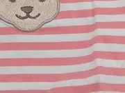 Vorschaubild 2 von Kinder T-Shirt Gr. 62 Rosa gestreift mit Teddy Applikation Baumwolle