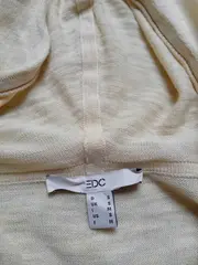 Vorschaubild 2 von Damen Strickjacke Kapuze Gelb Gr. S 36 Baumwolle Cardigan
