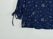 Vorschaubild 3 von EDC Damen Langarmshirt Blau Gr. 40/L Viskose Sterne Muster Casual