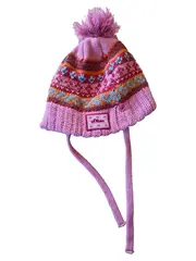 Vorschaubild 1 von Mädchen Mütze Rosa Strickmütze Winter Norwegermuster mit Bommel