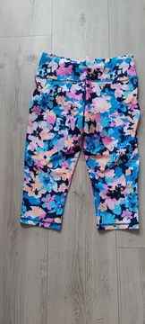 Vorschaubild 4 von Damen Capri Leggings Gr. W31/40/L Mehrfarbig Blumenmuster Sport Freizeit