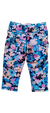 Vorschaubild 2 von Damen Capri Leggings Gr. W31/40/L Mehrfarbig Blumenmuster Sport Freizeit
