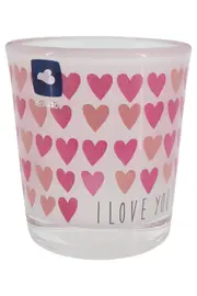 Vorschaubild 1 von Teelichthalter Glas Rosa Herz Romantisch Deko 6 cm