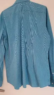 Vorschaubild 2 von Business Hemd Herren Türkis Gestreift Gr. 50, L Fitted