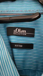 Vorschaubild 3 von Business Hemd Herren Türkis Gestreift Gr. 50, L Fitted