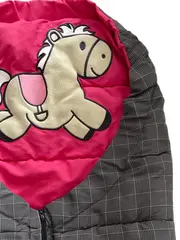 Vorschaubild 2 von Baby Schlafsack Gr. 92 Pferd Kariert Grau Pink